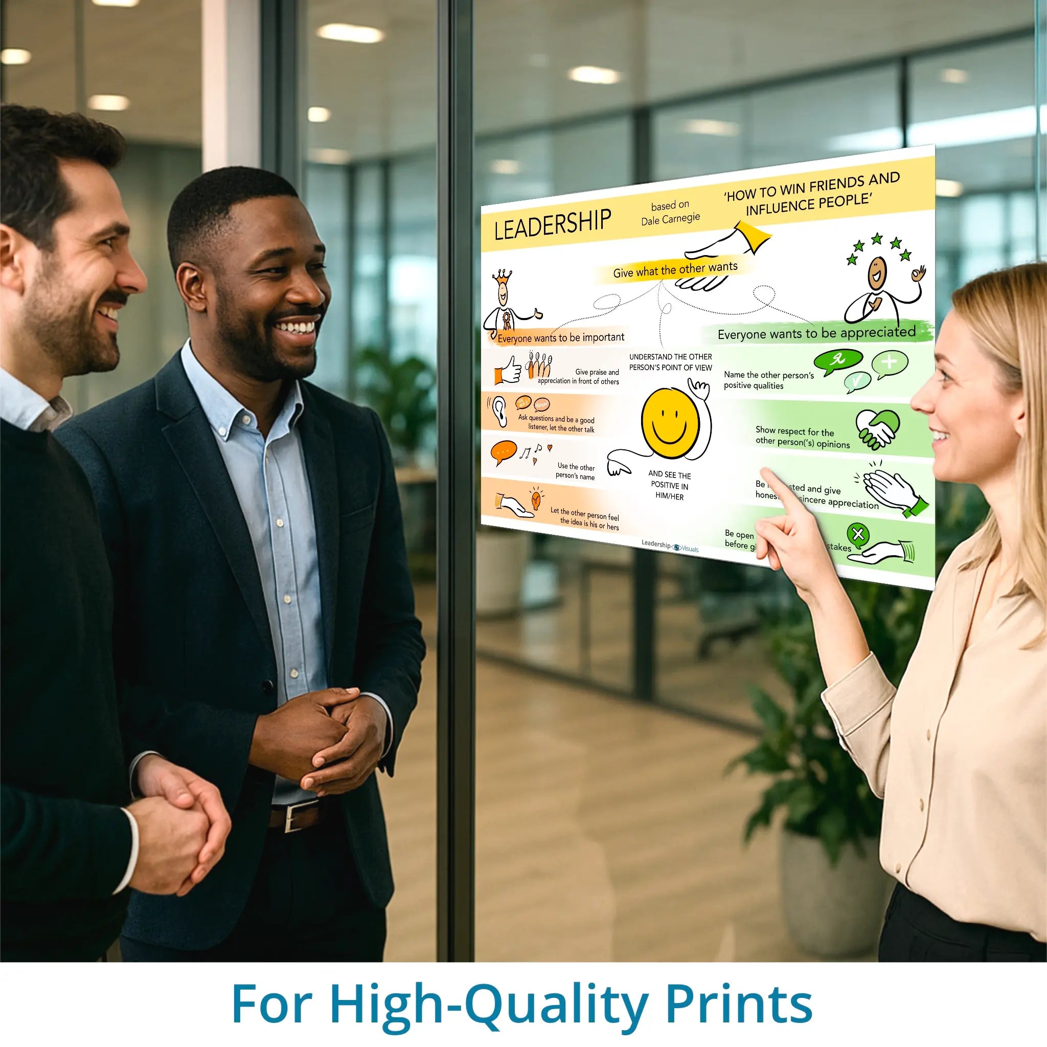 How to win friends - leadership visual – high-resolution print version for workshops and training sessions