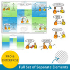 Conflict Styles - leadership visual – full set of layered PNG elements for flexible use in presentations and e-learning