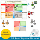 Eisenhower matrix -Urgent Important - leadership visual – full set of layered PNG elements for flexible use in presentations and e-learning