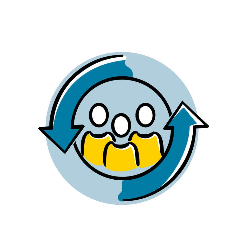 Team development leadership visuals icon